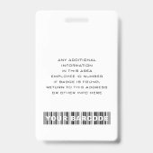 Aangepaste personeelsfoto Bar Code Logo Naam Roze Badge (Achterkant)