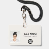 Aangepaste personeelsfoto barcode logo naam badge (Voorzijde met lanyard)