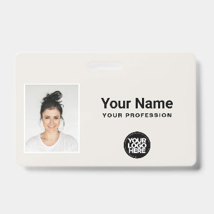 Aangepaste personeelsfoto barcode logo naam badge