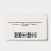 Aangepaste personeelsfoto barcode logo naam badge (Achterkant)
