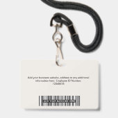 Aangepaste personeelsfoto barcode logo naam badge (Achterkant met lanyard)