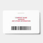Aangepaste personeelsfoto barcode logo naam bedrij badge (Achterkant)