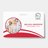 Aangepaste personeelsfoto barcode logo naam bedrij badge (Voorzijde)