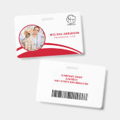 Aangepaste personeelsfoto barcode logo naam bedrij badge (Voor- en achterkant)