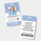 Aangepaste personeelsfoto barcode logo Serenity Bl Badge (Voor- en achterkant)