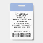 Aangepaste personeelsfoto barcode logo Serenity Bl Badge (Achterkant)