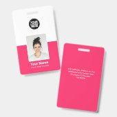 Aangepaste Personeelsfoto Bedrijfsbeveiliging ID-k Badge (Voor- en achterkant)