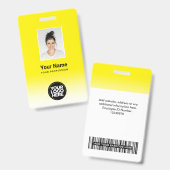 Aangepaste personeelsfoto Gradiënt Geel Badge (Voor- en achterkant)