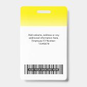 Aangepaste personeelsfoto Gradiënt Geel Badge (Achterkant)