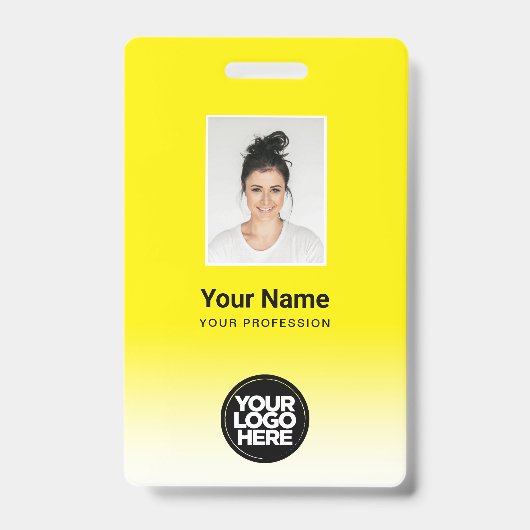 Aangepaste personeelsfoto Gradiënt Geel Badge (Voorzijde)