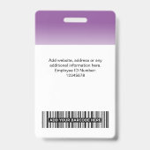 Aangepaste Personeelsfoto Gradiënt Paars Badge (Achterkant)