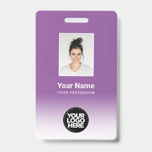 Aangepaste Personeelsfoto Gradiënt Paars Badge