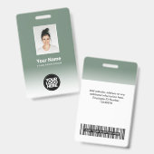 Aangepaste personeelsfoto Gradiënt saliegroen Badge (Voor- en achterkant)