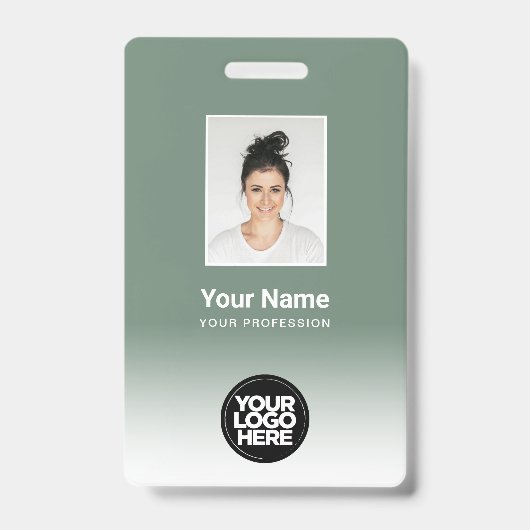 Aangepaste personeelsfoto Gradiënt saliegroen Badge (Voorzijde)