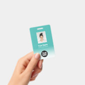 Aangepaste personeelsfoto Gradiënt Turquoise Badge (Handheld)