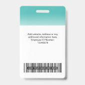 Aangepaste personeelsfoto Gradiënt Turquoise Badge (Achterkant)