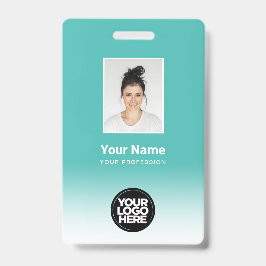 Aangepaste personeelsfoto Gradiënt Turquoise Badge