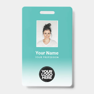 Aangepaste personeelsfoto Gradiënt Turquoise Badge