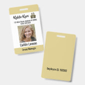Aangepaste personeelsfoto-ID Badge (Voor- en achterkant)