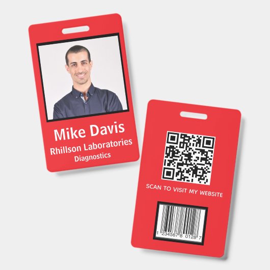 Aangepaste Personeelsfoto ID Badge (Voor- en achterkant)