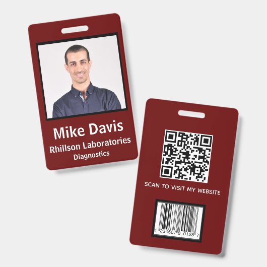 Aangepaste Personeelsfoto ID Badge (Voor- en achterkant)