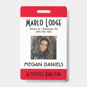 Aangepaste Personeelsfoto ID-badge Badge (Voorzijde)