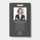 Aangepaste personeelsfoto ID-badge met bedrijfslog Badge (Voorzijde)