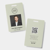 Aangepaste personeelsfoto ID-badge met QR-code  Badge (Voor- en achterkant)