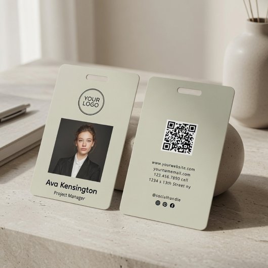 Aangepaste personeelsfoto ID-badge met QR-code  Badge