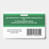 Aangepaste Personeelsfoto ID, Barcode & Logo Bedri Badge (Achterkant)