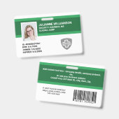 Aangepaste Personeelsfoto ID, Barcode & Logo Bedri Badge (Voor- en achterkant)