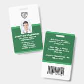 Aangepaste Personeelsfoto ID, Barcode & Logo Bedri Badge (Voor- en achterkant)