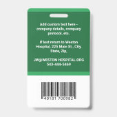 Aangepaste Personeelsfoto ID, Barcode & Logo Bedri Badge (Achterkant)