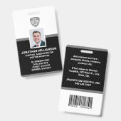 Aangepaste Personeelsfoto ID, Barcode & Logo Bedri Badge (Voor- en achterkant)