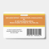 Aangepaste Personeelsfoto ID, Barcode & Logo Bedri Badge (Achterkant)