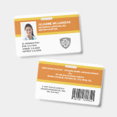 Aangepaste Personeelsfoto ID, Barcode & Logo Bedri Badge (Voor- en achterkant)