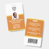 Aangepaste Personeelsfoto ID, Barcode & Logo Bedri Badge (Voor- en achterkant)