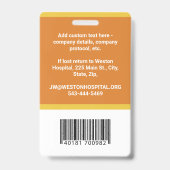 Aangepaste Personeelsfoto ID, Barcode & Logo Bedri Badge (Achterkant)