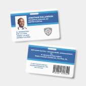 Aangepaste Personeelsfoto ID, Barcode & Logo Bedri Badge (Voor- en achterkant)