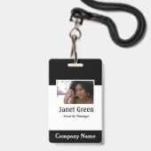 Aangepaste personeelsfoto ID bedrijfsbeveiliging Badge (Voorzijde met lanyard)