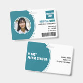 Aangepaste personeelsfoto ID-streepjescode logo na Badge (Voor- en achterkant)