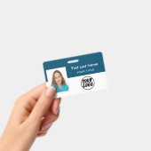 Aangepaste Personeelsfoto | Logo, Barcode Naam Bad Badge (Handheld)