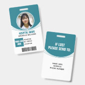 Aangepaste personeelsfoto logo naam ID barcode Badge (Voor- en achterkant)