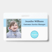 Aangepaste personeelsfoto Logo Streepjescode Naam  Badge (Voorzijde)