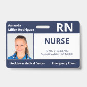 Aangepaste personeelsfoto marineblauwe medische ID Badge (Voorzijde)