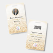 Aangepaste Personeelsfoto Naam Badge met Logo (Front & Back)