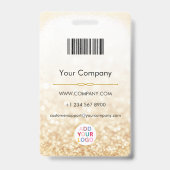 Aangepaste Personeelsfoto Naam Badge met Logo (Back)