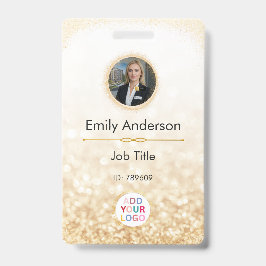 Aangepaste Personeelsfoto Naam Badge met Logo