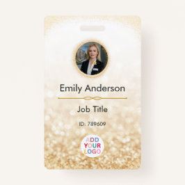 Aangepaste Personeelsfoto Naam Badge met Logo