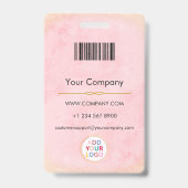 Aangepaste Personeelsfoto Naam Badge met Logo QR (Achterkant)